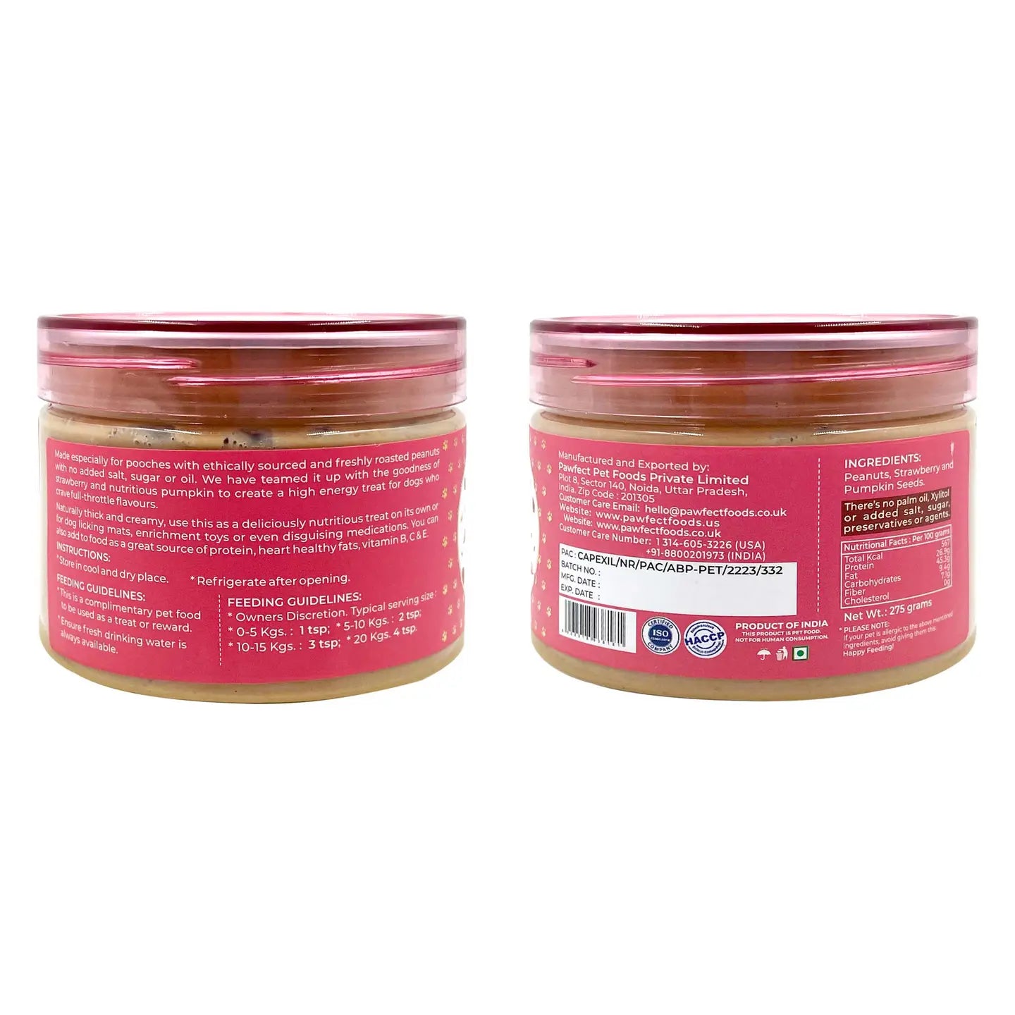 Dog Peanut Butter: Strawberry & Pumpkin Seeds 275g