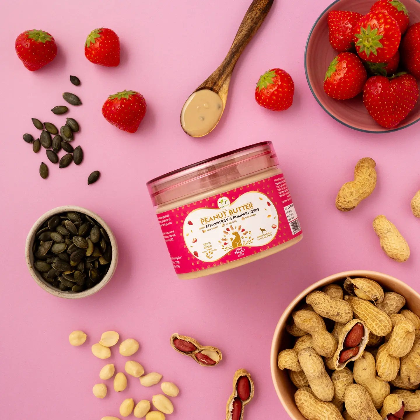Dog Peanut Butter: Strawberry & Pumpkin Seeds 275g