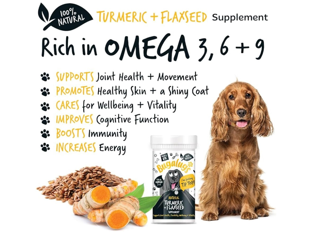 Bugalugs Natural Turmeric & Flaxseed 70g Powder