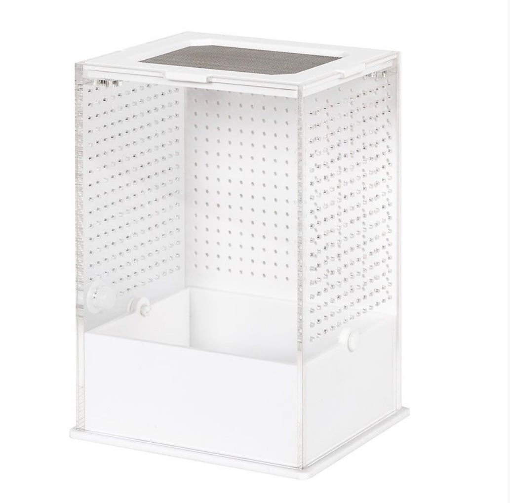 RZ Reptizoo White Base Insect Acrylic Box, 10×8.5x15cm Mantis Jumping Spider Inverts Insects