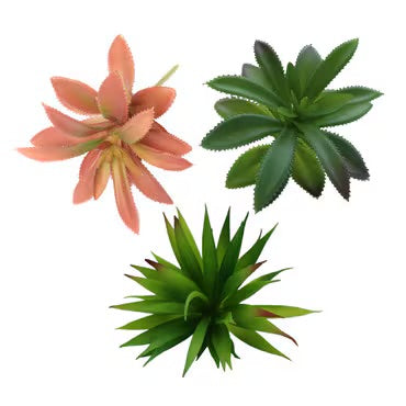 Habistat Succulent Mix Decor Foliage Artificial Plastic Plant 3 Pack
