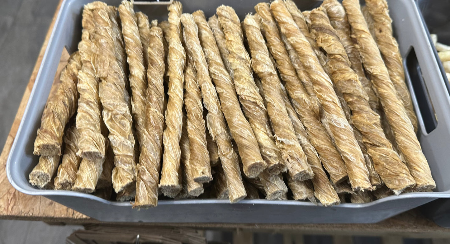 Beef Bladder Sticks Twist Natural Dog Treat