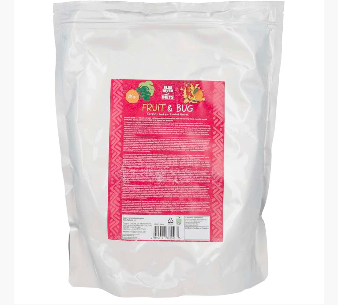 Blue River Gecko Food Fruit and Bug 2kg Bulk Bag