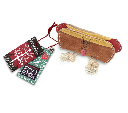 Harry Hotdog Eco Dog Toy Xmas Tag