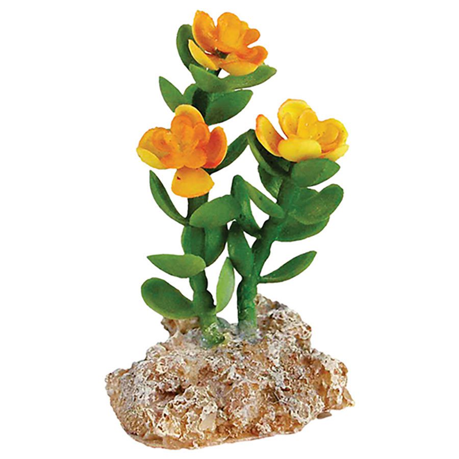 Rep Style Desert Plant with Rock Base 6 x 5 x 9cm