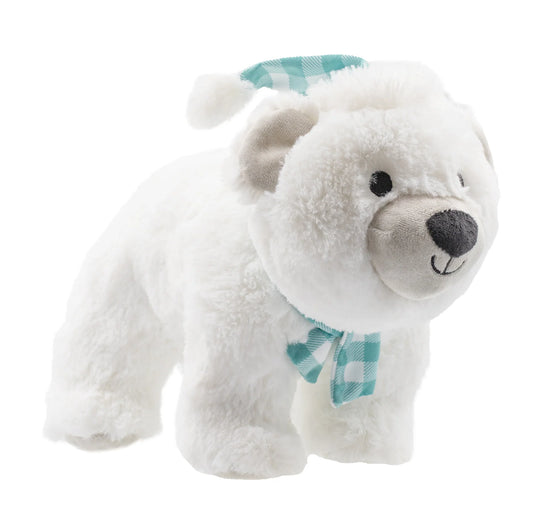 Parker Polar Bear Christmas Dog Toy Plush Squeak