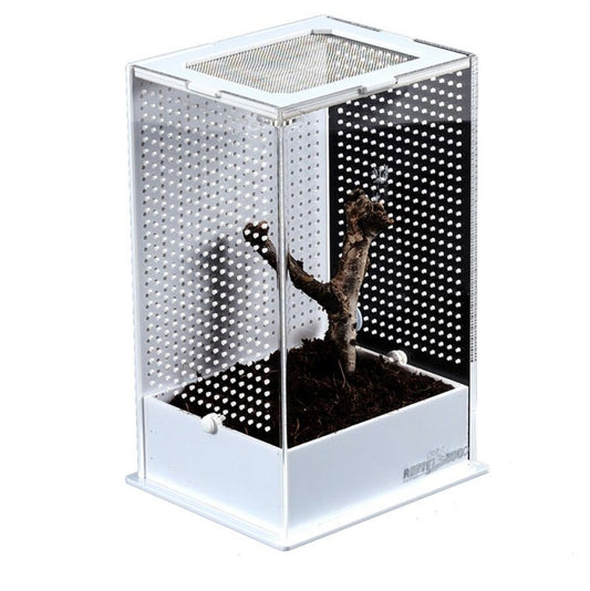 RZ ReptiZoo White Base Insect Acrylic Box, 12x10x20cm
