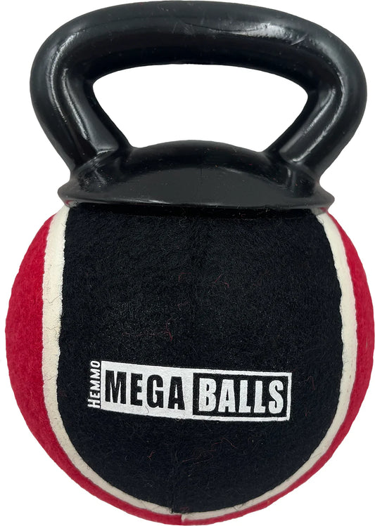 4" Mega Ball with Rubber Handle Dog Toy