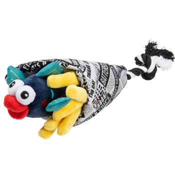 Fish and Chips Plush Dog Toy Squeaker