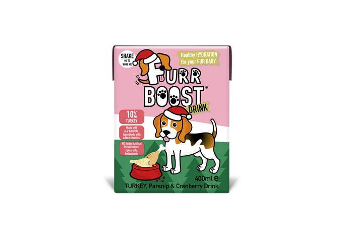 Christmas Limited Edition 12 X 400ml Furr Boost Dog Drink Turkey and Parsnip