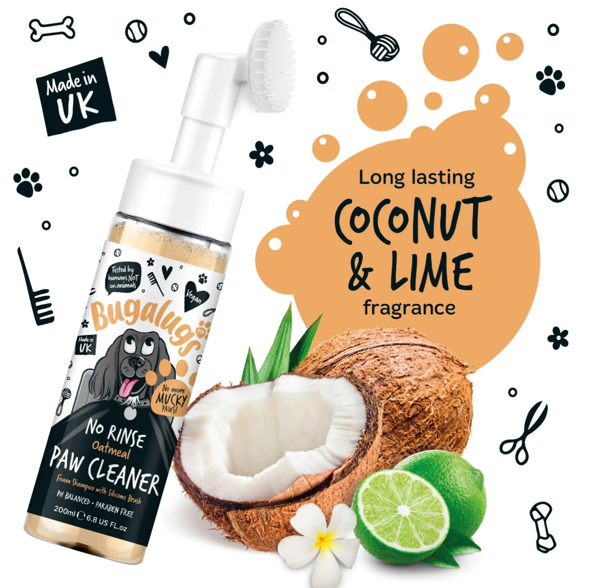 Bugalugs No Rinse Paw Cleaner Oatmeal Sensitive
