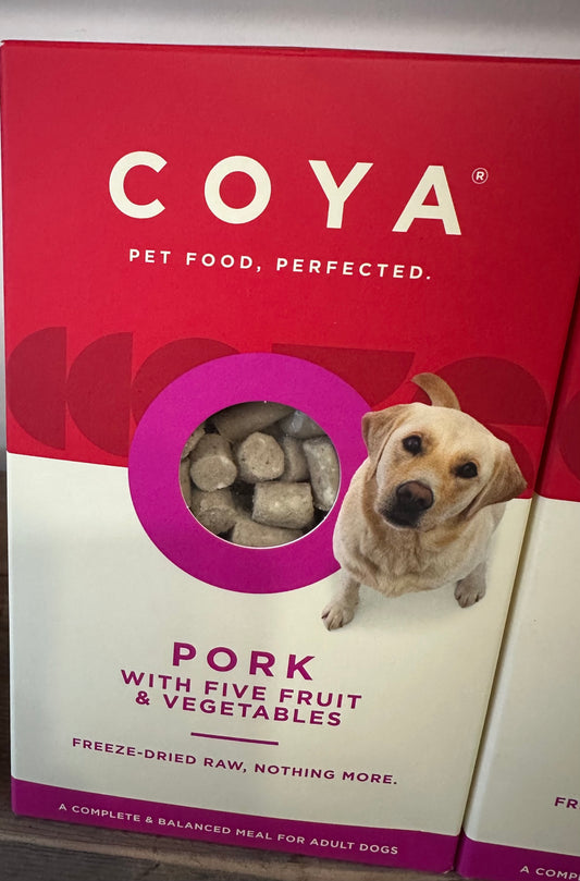 Coya Freeze Dried Dog Food Pork Fruit and Vegetables 150g Box
