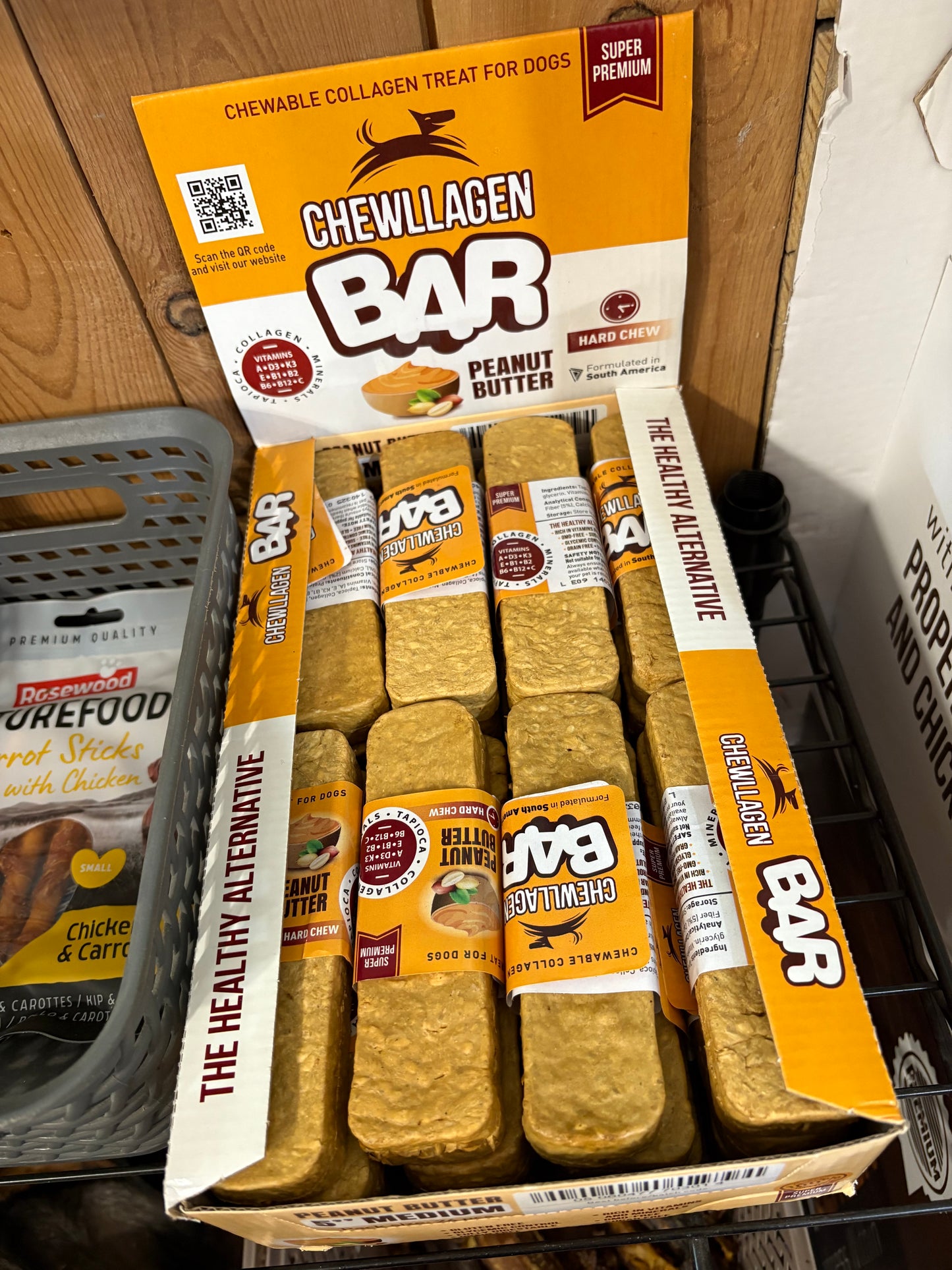 Black Friday Deal 2x Chewllagen BAR 5" Peanut Butter  Medium Long Lasting Treat Chew Grain Free