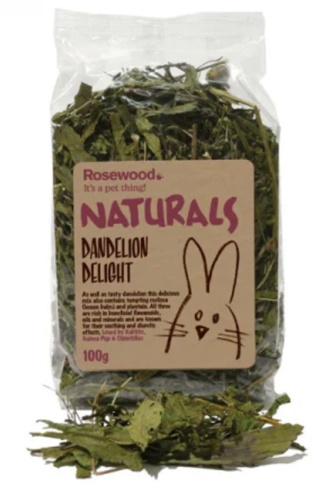 Rosewood Naturals Dandelion Delight Bag Forage Treat Small Animal