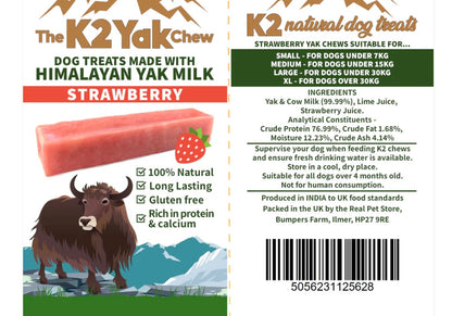 Strawberry Yak Chew Dog Treat
