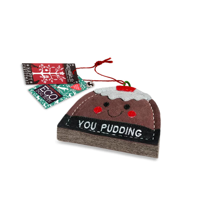 Eco Friendly You Pudding Dog Toy Christmas Green and Wilds