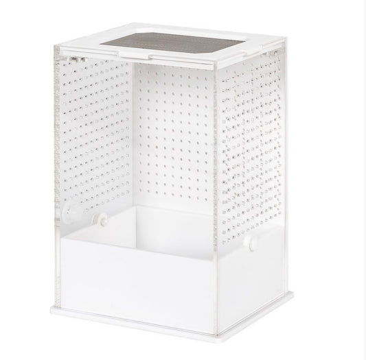 RZ Reptizoo White Base Insect Acrylic Box, 10×8.5x15cm Mantis Jumping Spider Inverts Insects