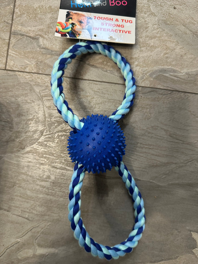 Blue Dog Rope Tug Toy Textured