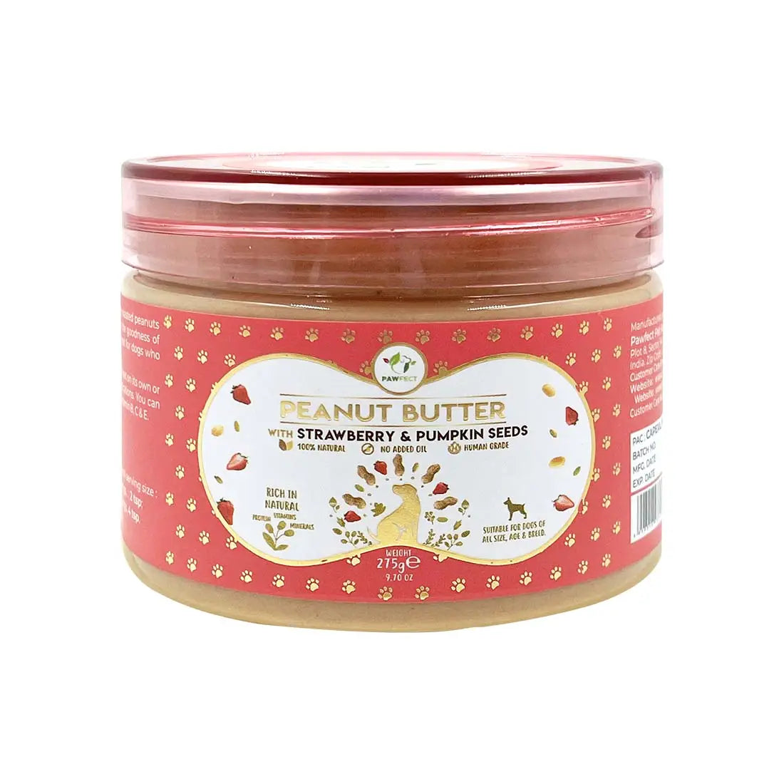 Dog Peanut Butter: Strawberry & Pumpkin Seeds 275g