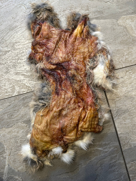 Full Rabbit Skin Pelt Bark Natural Dog Treat Long Lasting