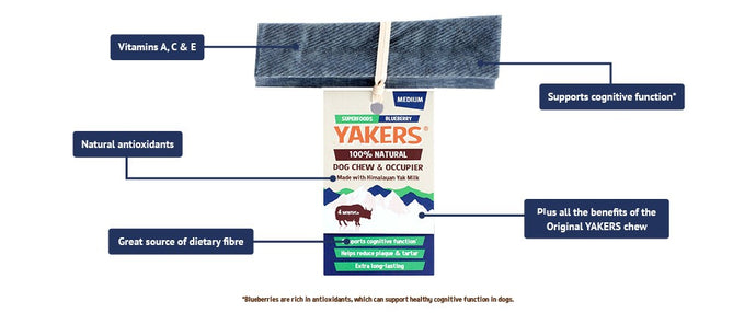 Blueberry Yakers Yak Dog Chew Treat