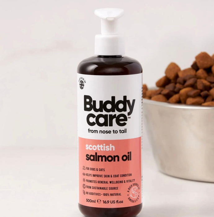 Buddycare Pure Salmon Oil 500ml Pump Bottle Cats and Dogs