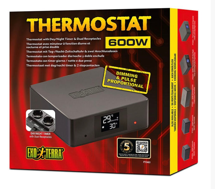 Exo Terra ET Thermostat 600w with Dual Recepticles, PT2463