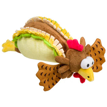 Chicken Wrap Multi Texture Plush Dog Toy Squeaker