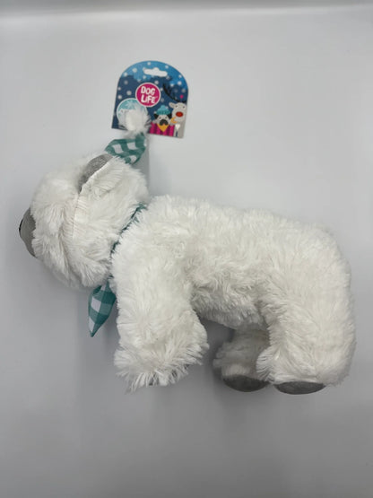 Parker Polar Bear Christmas Dog Toy Plush Squeak