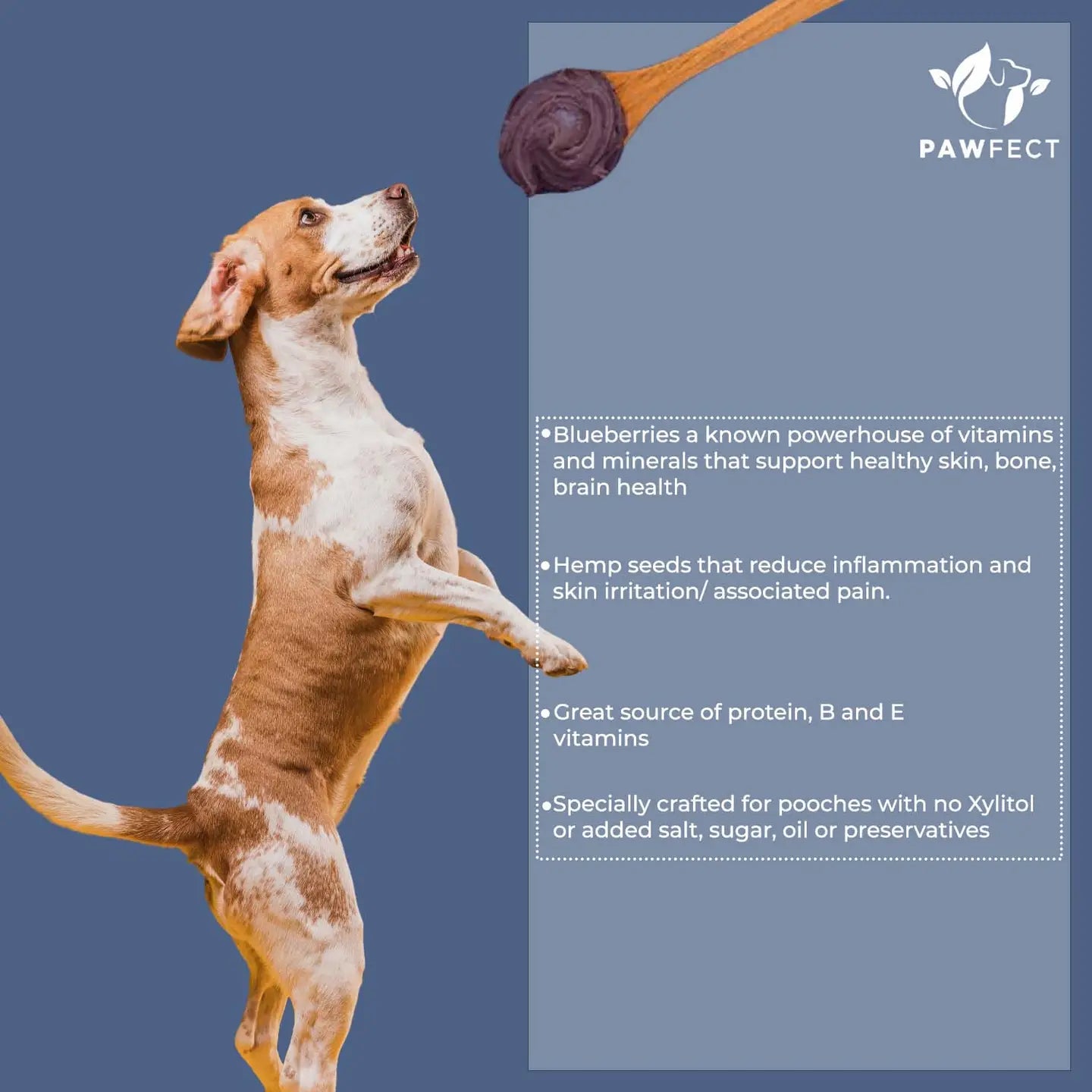 Dog Peanut Butter: Blueberry & Hempseeds 275g